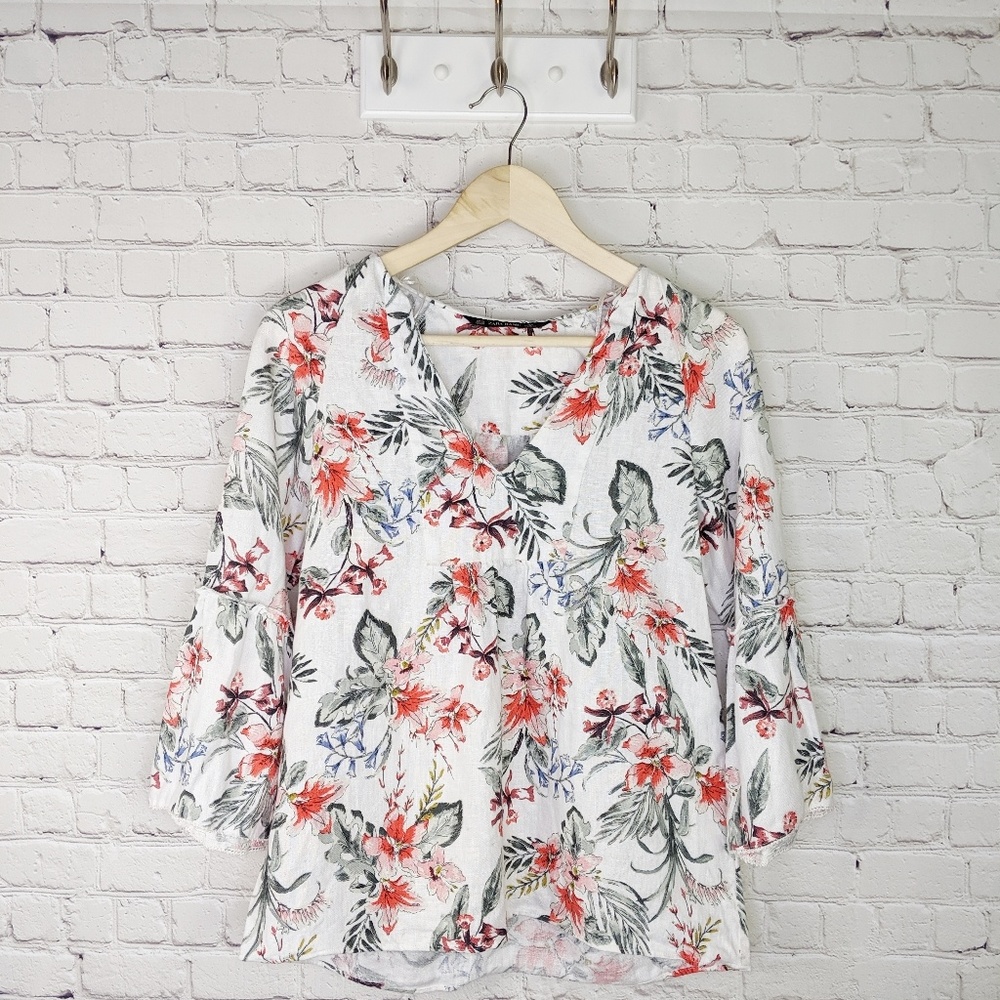 Zara Basic floral blouse